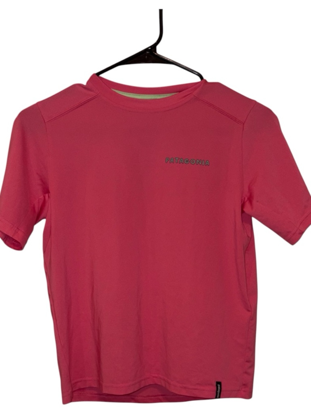 Patagonia Kids Medium Capilene Silkweight Pink Graphic Tee Short Sleeve Shirt